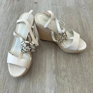 Womens Michael Kors White Wedges - 6